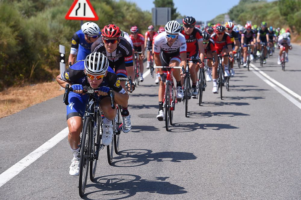 Martin Velits leads the pack during stage 7