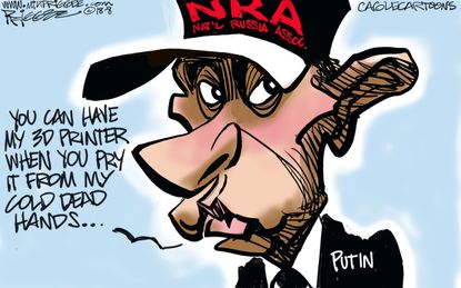 Political cartoon U.S. Putin 3D printed guns NRA