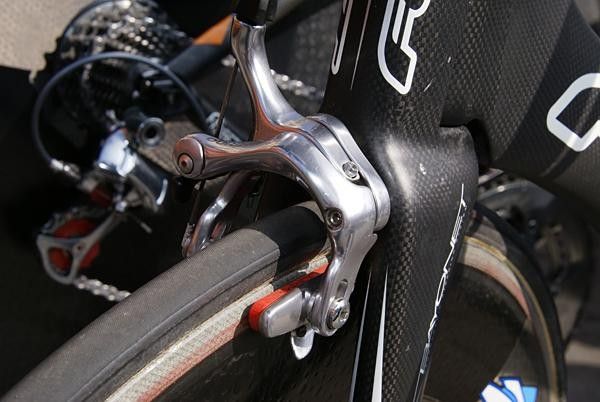 Corima carbon-specific brake pads are still a popular choice among the pro peloton.