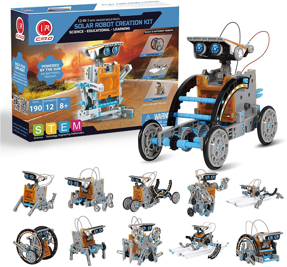 This robotic toy kit from Ciro allows builders to create 12 different types of robots. 