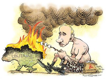 Political cartoon Russia Ukraine Putin