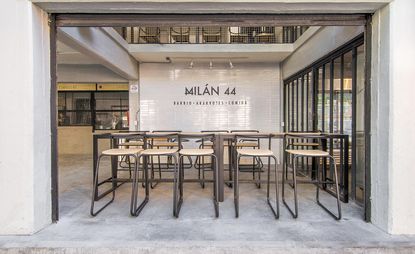 High tables and stools at Milan 44