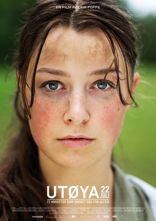 Beste norske filmer: Poster for Utøya 22.juli (2018). En jente ser bekymret ut.