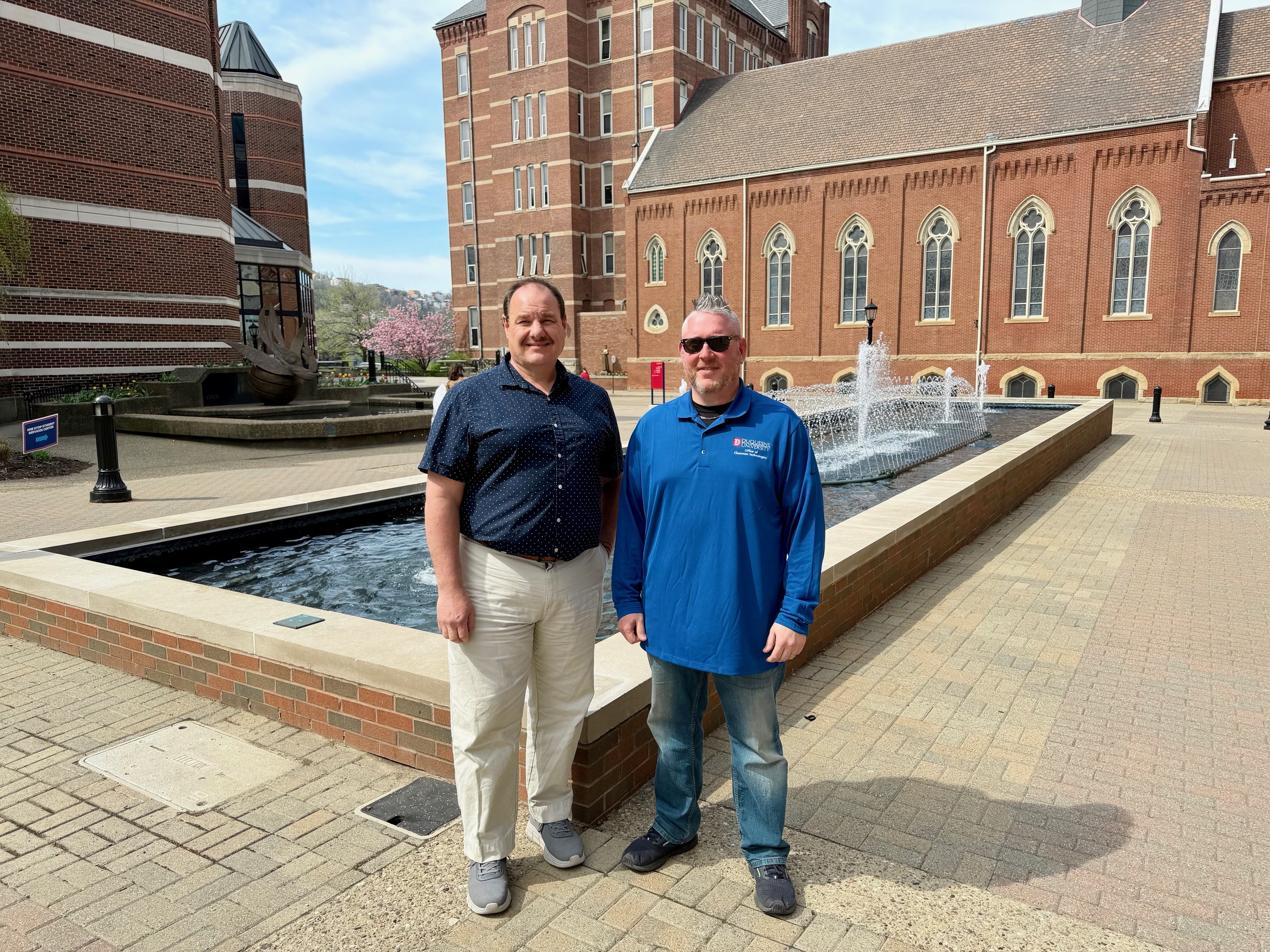 AV/IT TEAM: Todd Hughes, AV project manager; Andy Beasom, AV systems and infrastructure engineer, Duquesne University