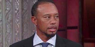 Tiger Woods on the Late Show with Stephen Colbert in 2016