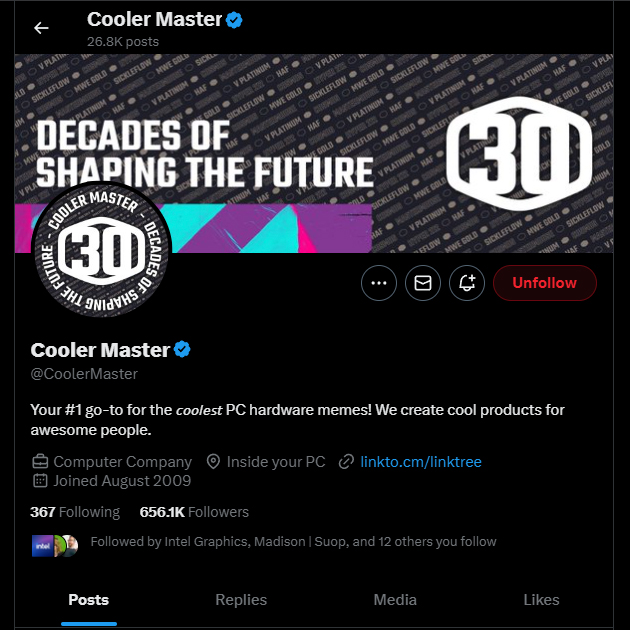 Perfil Cooler Master X