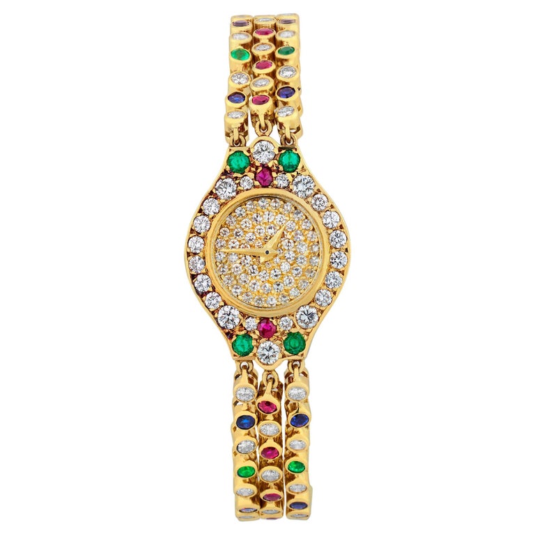 Chopard Diamond, Emerald, Ruby and Sapphire Watch