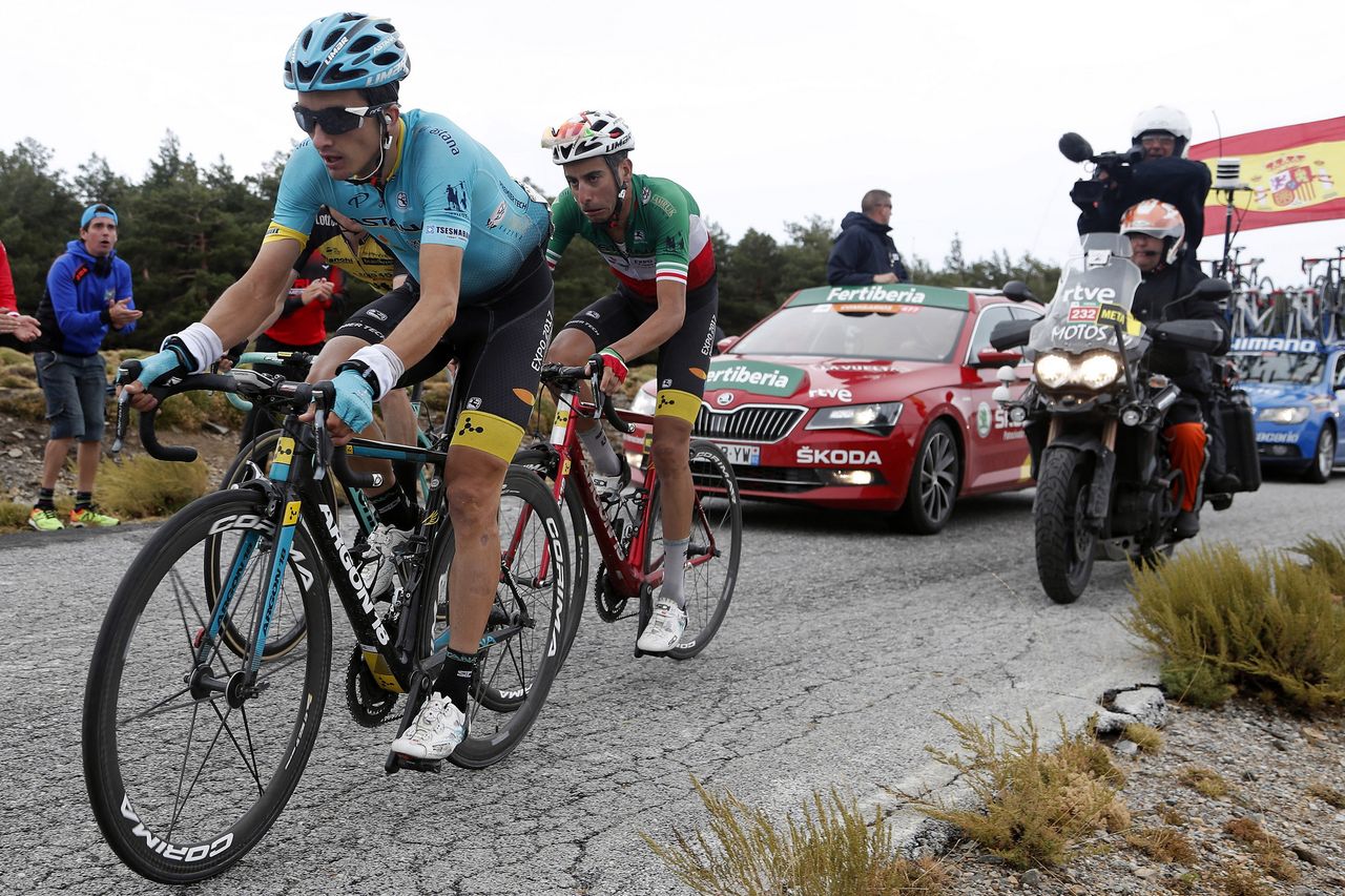 Pello Bilbao working for Fabio Aru on stage 11 of the Vuelta a Espa&ntilde;a