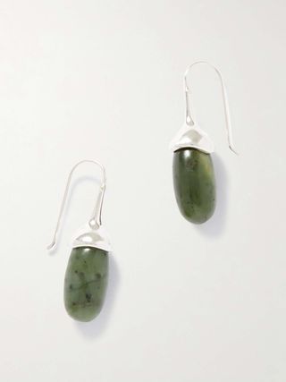 Dripping Stone Silver and Jade Earrings