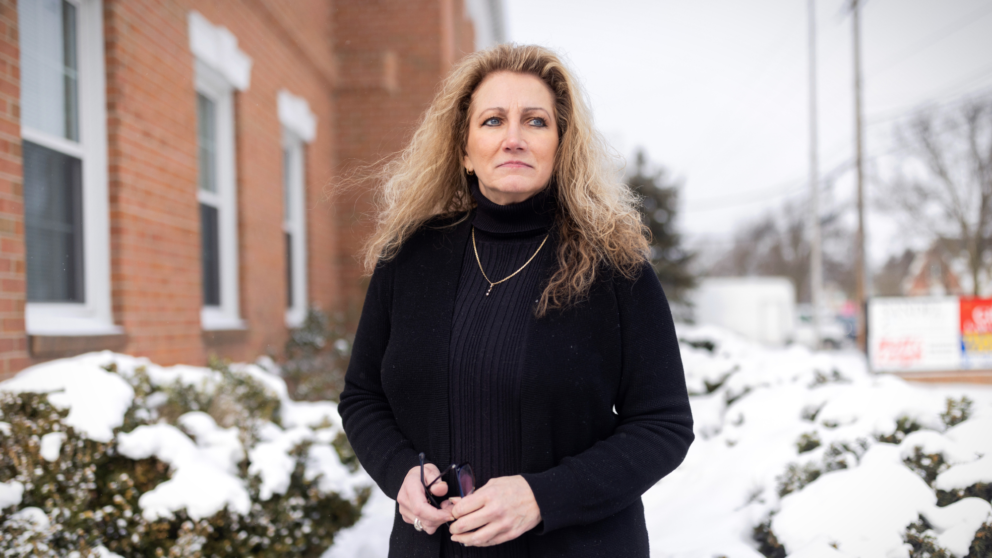 Marlean Ames, plantiff in Supreme Court "reverse discrimination" case, photographed in Akron, Ohio