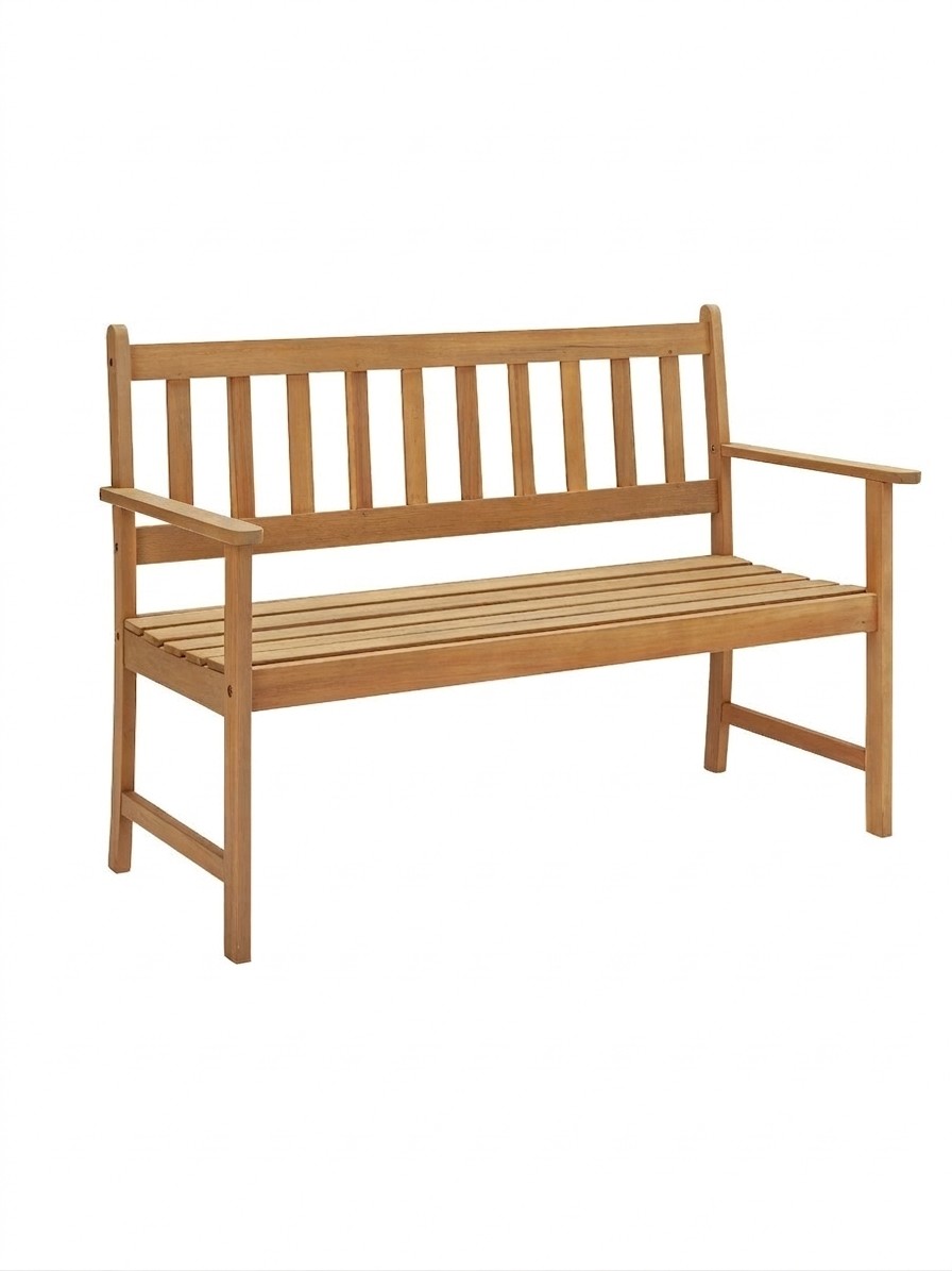 Argos Home, Newbury 2 Seater Wooden Garden Bench - Light Wood