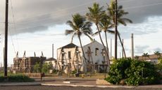 A historic house being rebuilt in Lahaina, Hawaii, in 2025. 