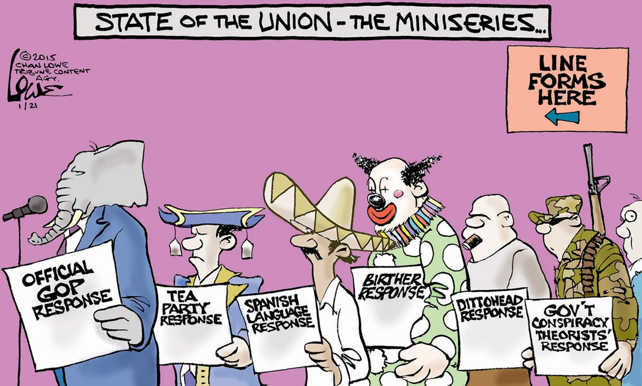 Political cartoon U.S. SOTU