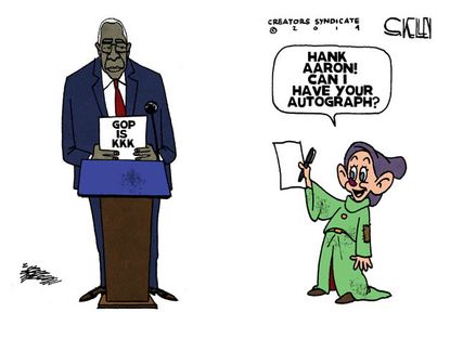 Political cartoon Hank Aaron Republicans