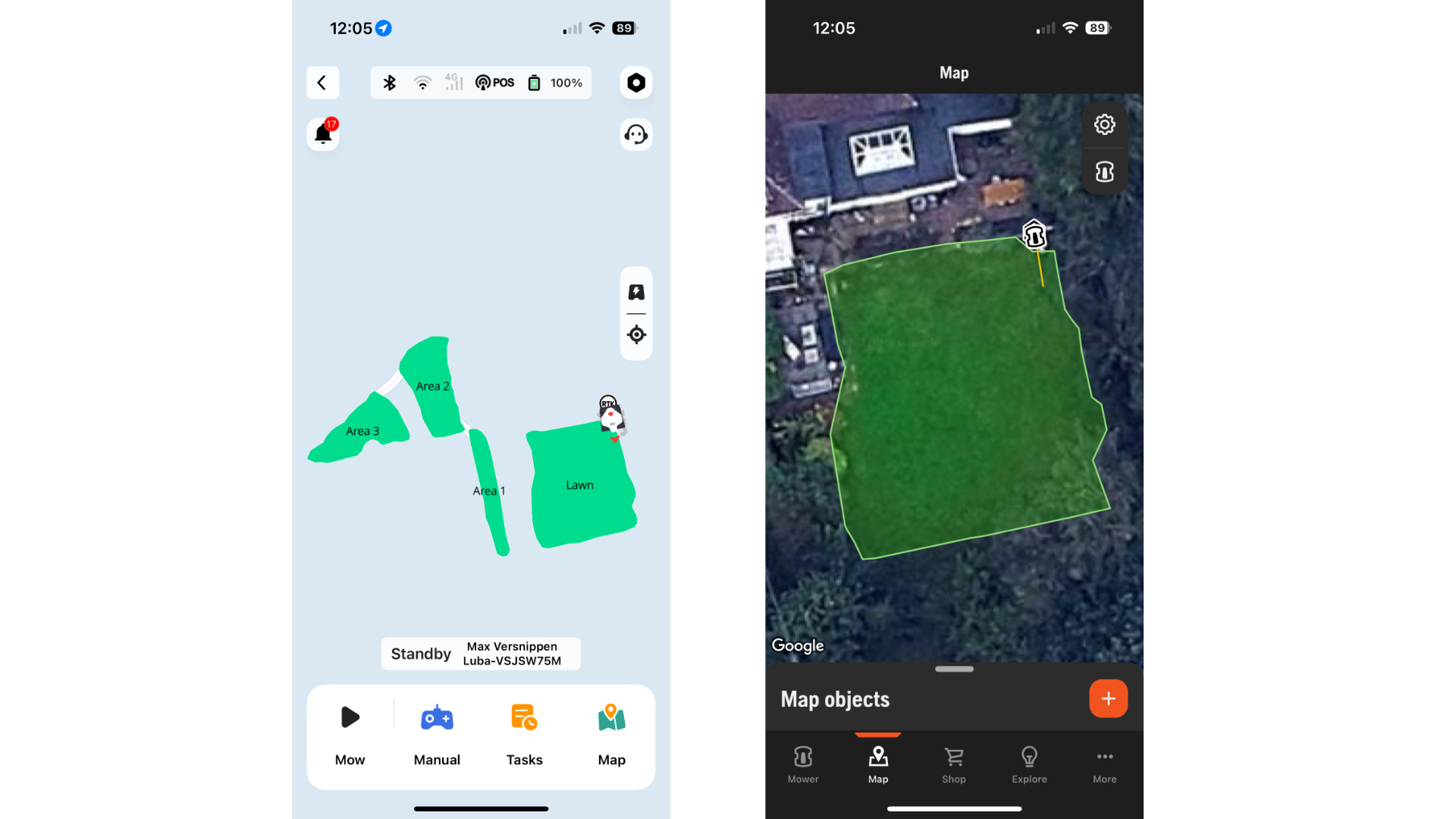 robot mower maps