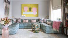 Living room with art by Natalie Tredgett