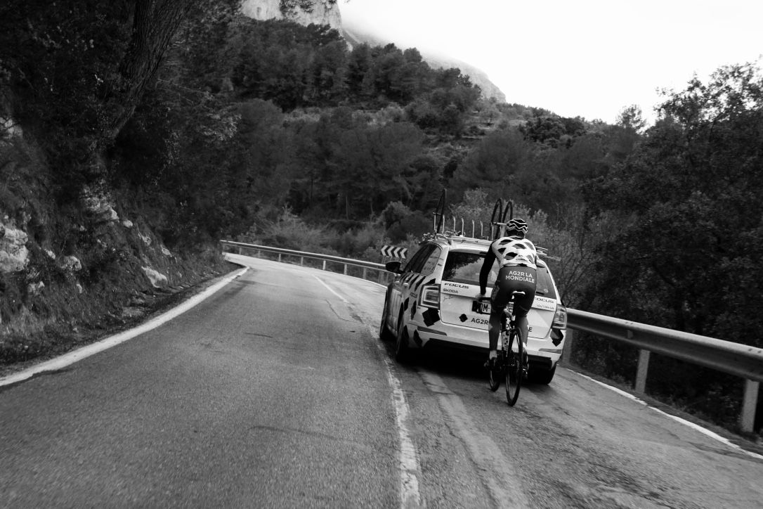 Following the car to get back into the group