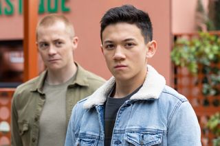 Mason (right) was groomed by warped Eric Foster in Hollyoaks.