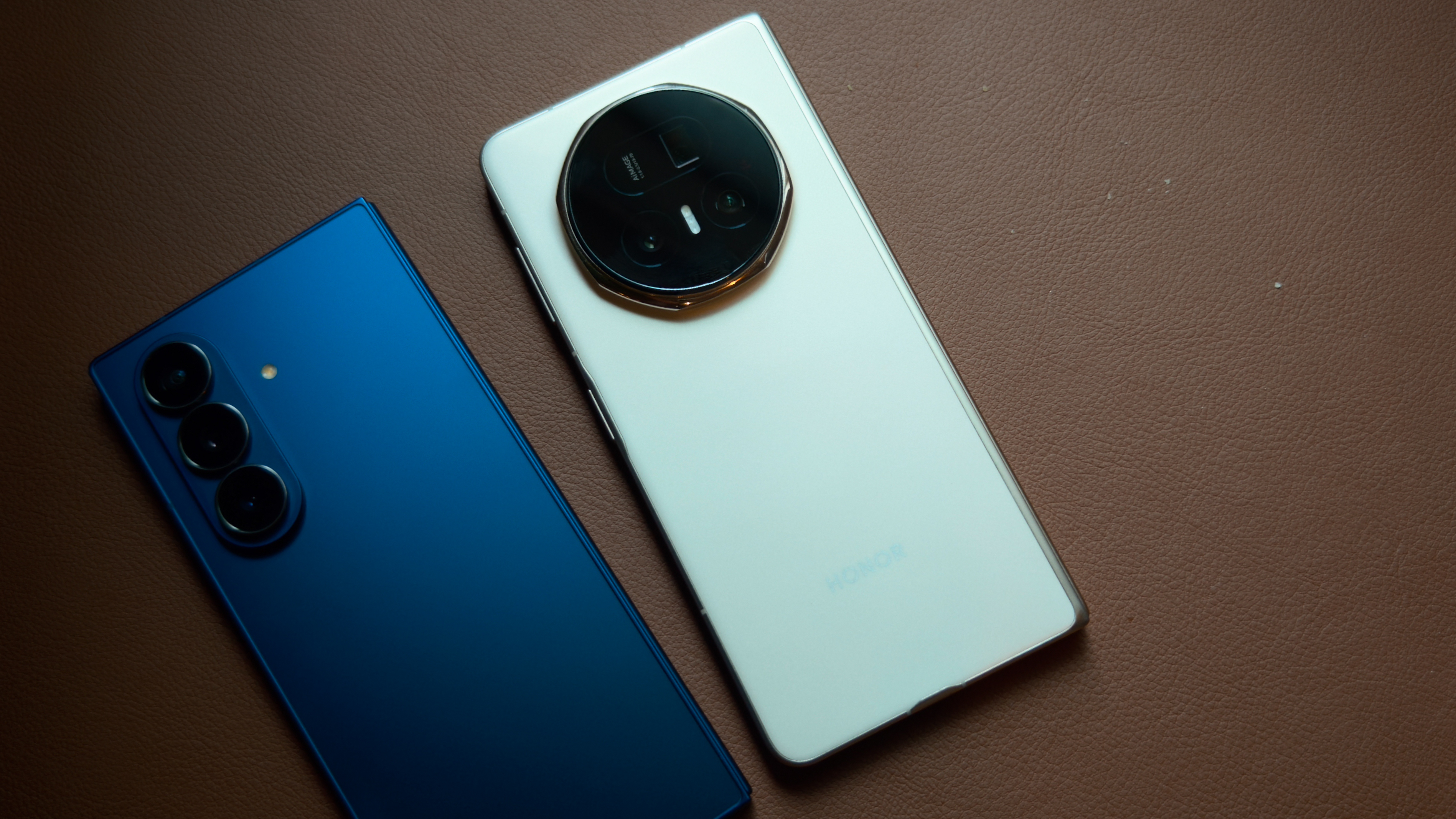 A photo of the Honor Magic V5 and Samsung Galaxy Z Fold 7