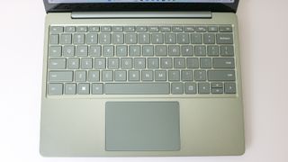 An overhead view of the Microsoft Surface Laptop Go 3's keyboard