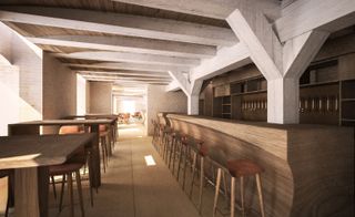 Rendering of the bar area