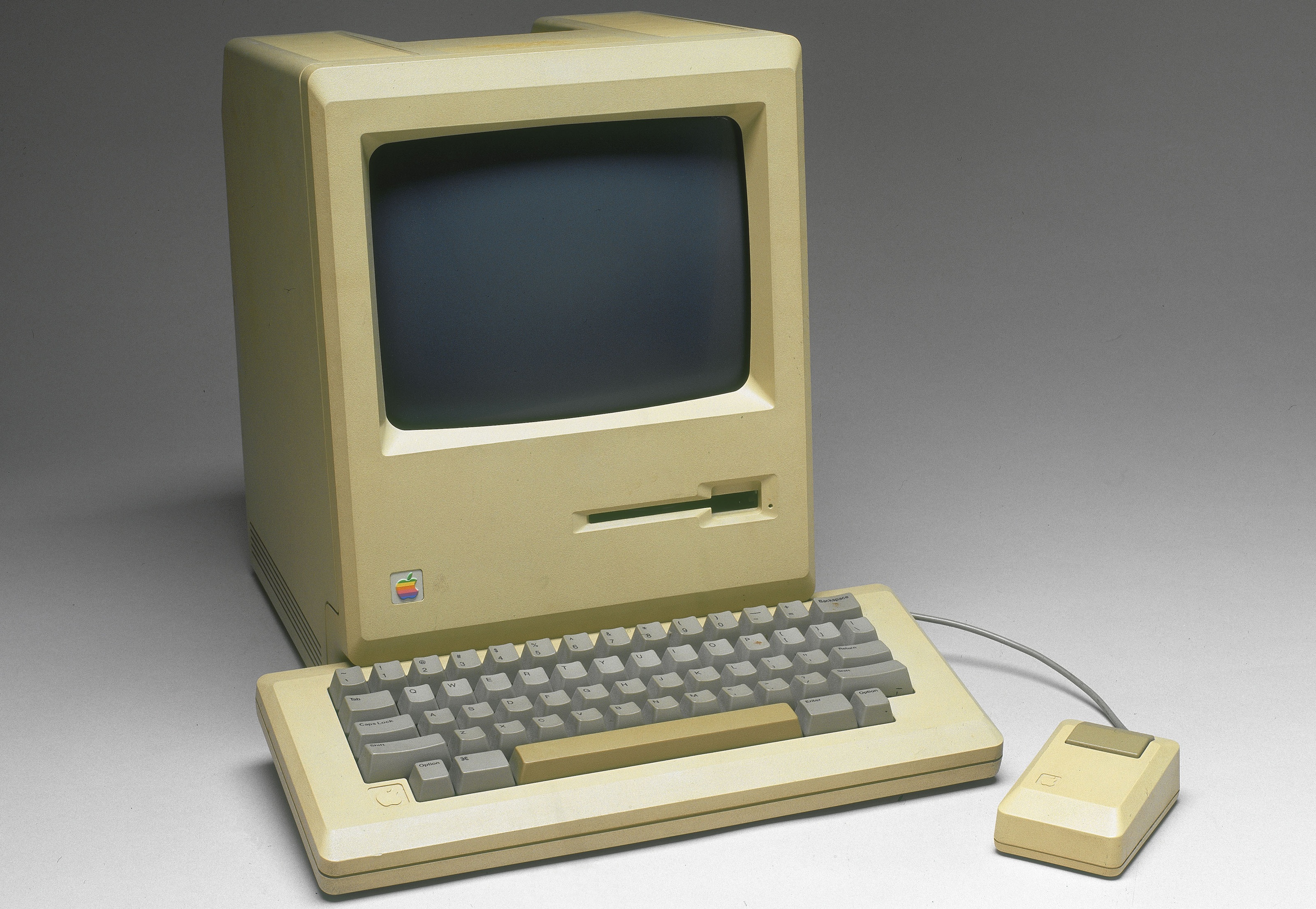 A vintage Mac computer.