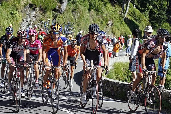Thomas Dekker (Rabobank) in a small group after his work was over. He rode on the front a lot.