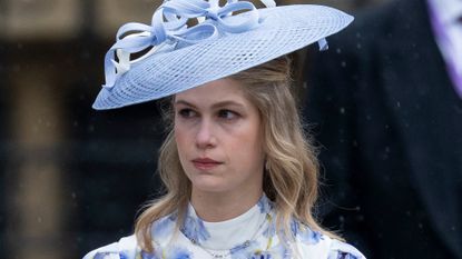 Lady Louise Windsor's coronation concert outfit. Seen here is Lady Louise Windsor at Westminster Abbey 