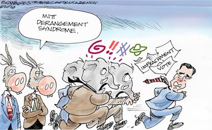 Political Cartoon U.S. Romney impeachment vote run GOP