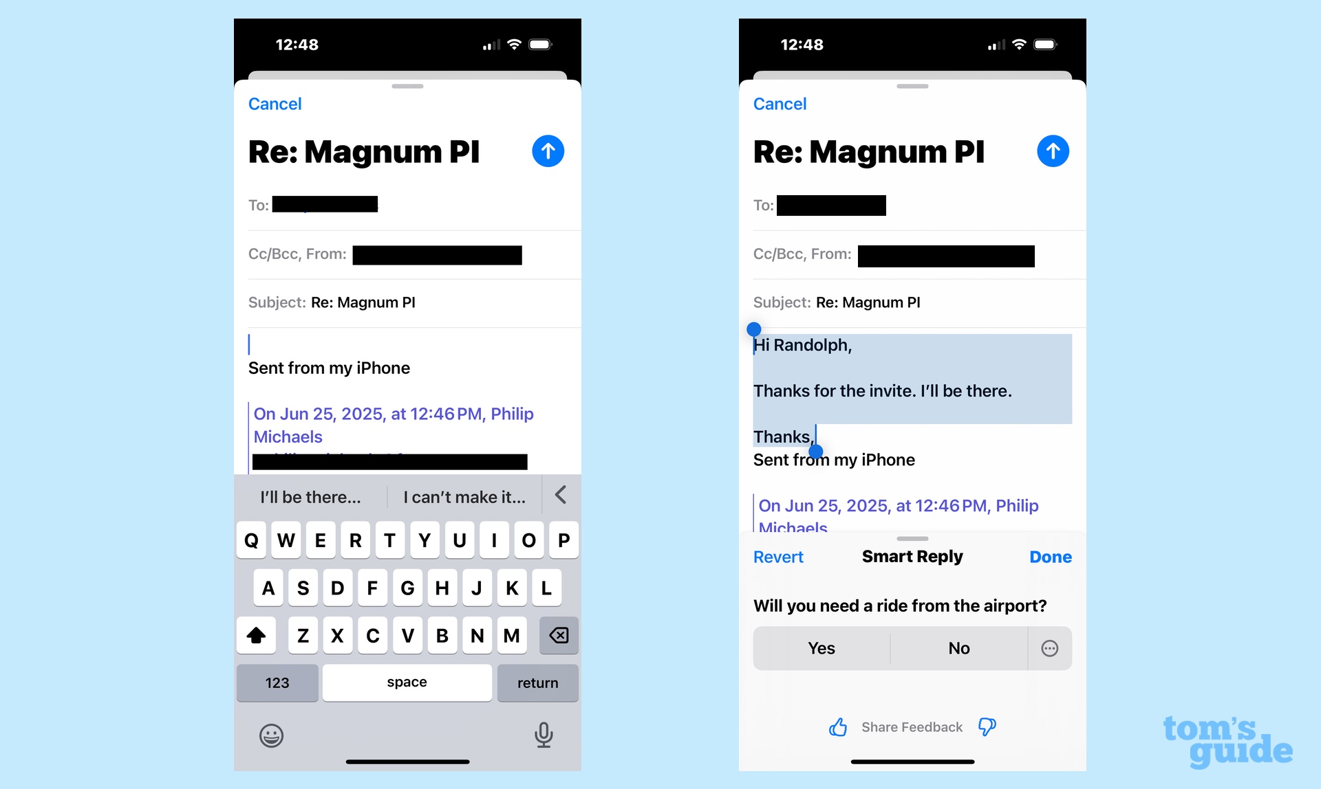 Smart replies in Apple Intelligence for Apple Mail