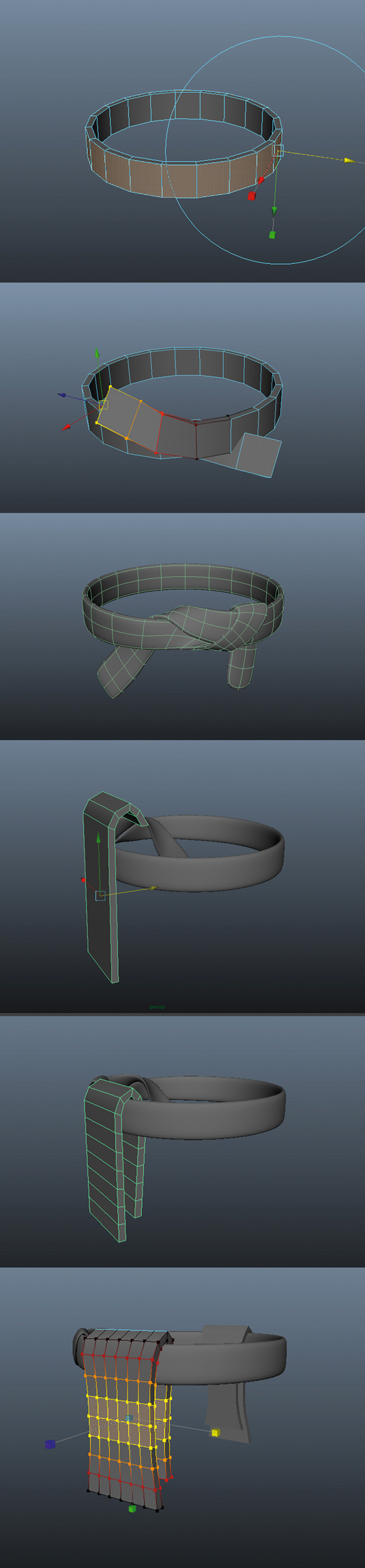 Use a simple cylinder and two cubes in Maya to create the loincloth