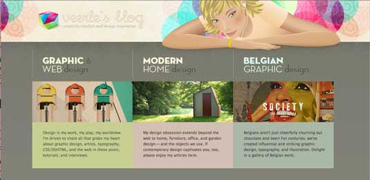 Follow other creative bloggers - such as Veerle Pieters at http://veerle.duoh.com/ - to get inspiration for your own posts