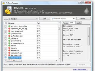 Recuva is one of many free data-recovery tools available out there
