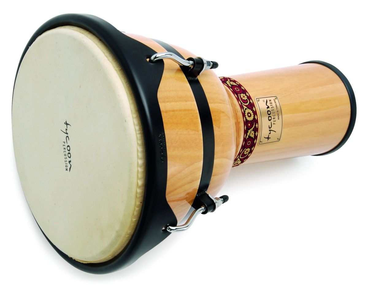 The 12" djembe demonstrated some fine tones.