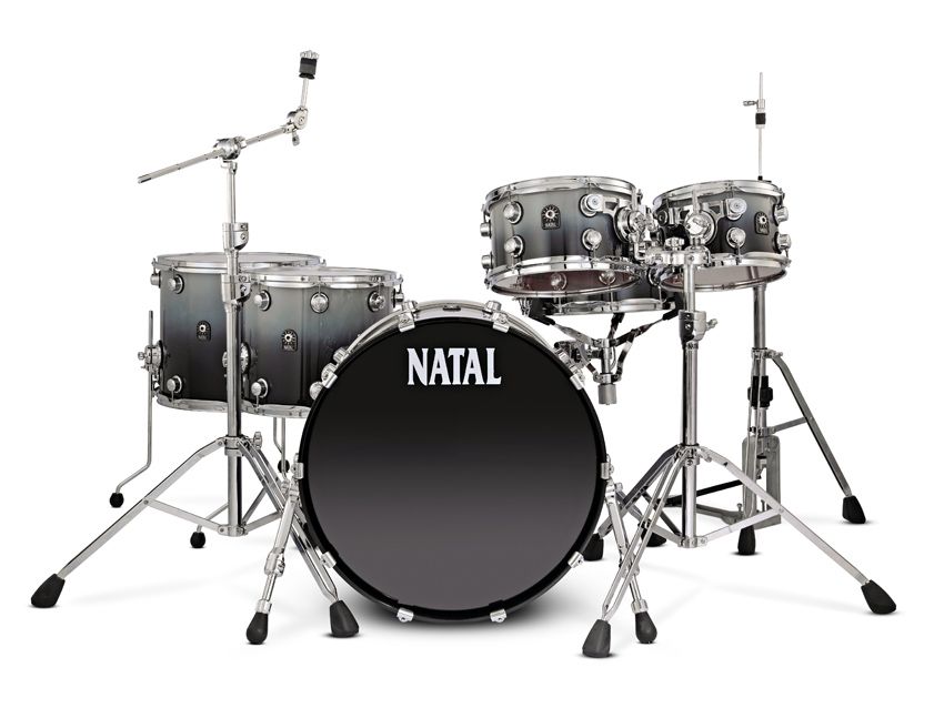 The bubinga kit: maple, bubinga and birch shells are enviably thin at 5.5mm and 7-ply.