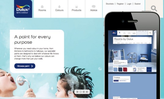 We recently redesigned the Dulux website from the ground up in just four months. The result is easier to navigate, with fewer menus, fewer pages and a more intuitive process of exploration. Colours are revealed in steps to avoid overwhelming customers with too much choice, and visual inspiration is prioritised in order to help users see how different schemes might work.