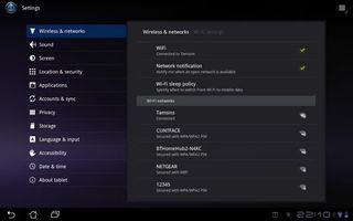 Android 3 wireless settings