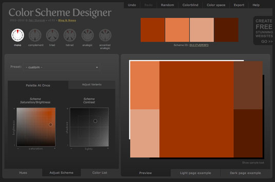 Colour scheme tools