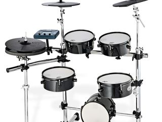 the xm uses mini drum shells for the kit's mesh head pads.