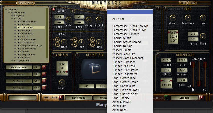 Applying effects is straightforward.