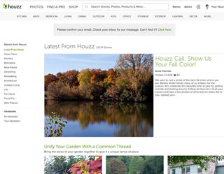 Houzz uses space to make the content easier to read
