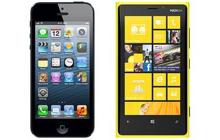 iPhone alongside Nokia Lumia 920 Windows Phone