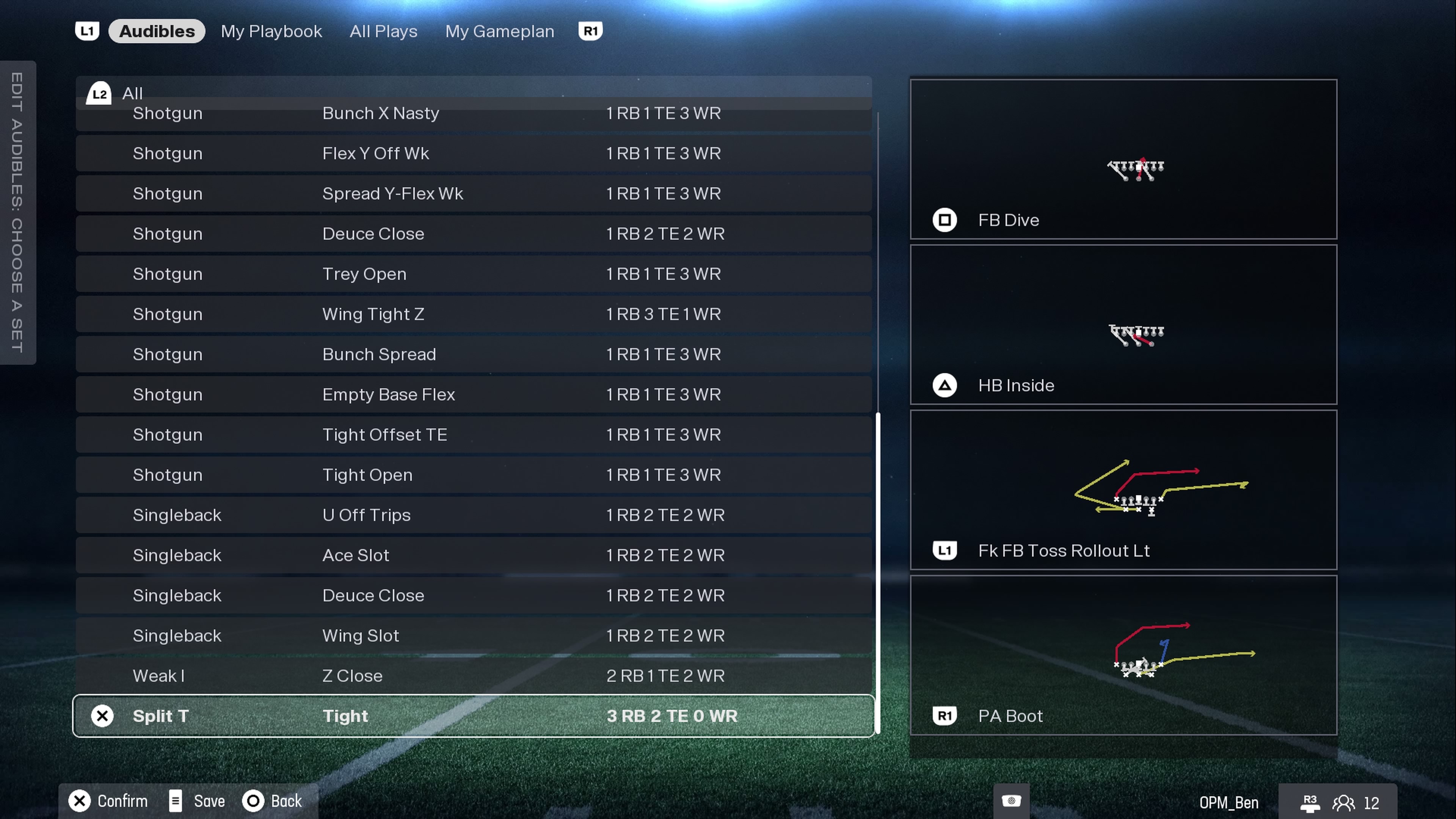 The LA Chargers offensive playbook in Madden 26
