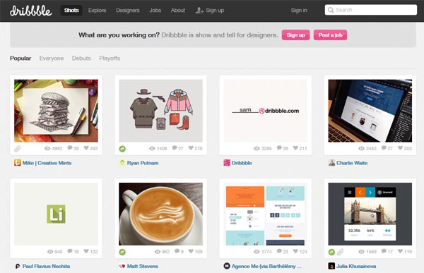 Free graphic design software: Dribbble