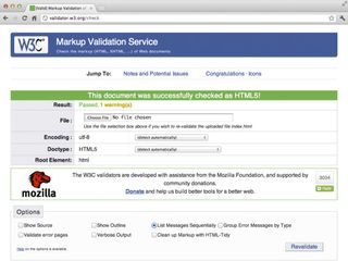 Figure 1-5 Your web page passed validation as HTML5