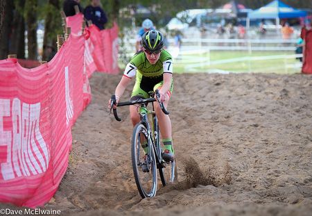 Emma White (Cannondale) was passed by Courtenay McFadden but later regained the third position
