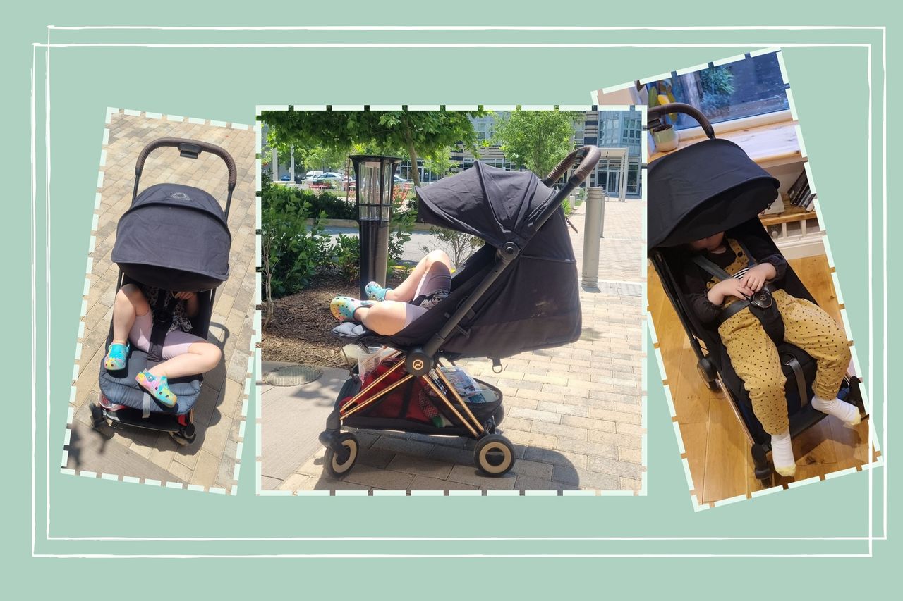 Our tester&#039;s daughter trying out the Cybex Coya for this review