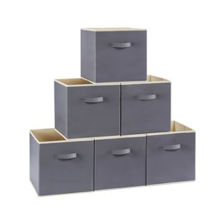 grey blue matching storage bins