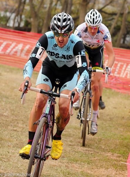 Ben Berden (Ops Ale-Stoemper) leading Ryan Trebon (LTS-Felt) early in the race