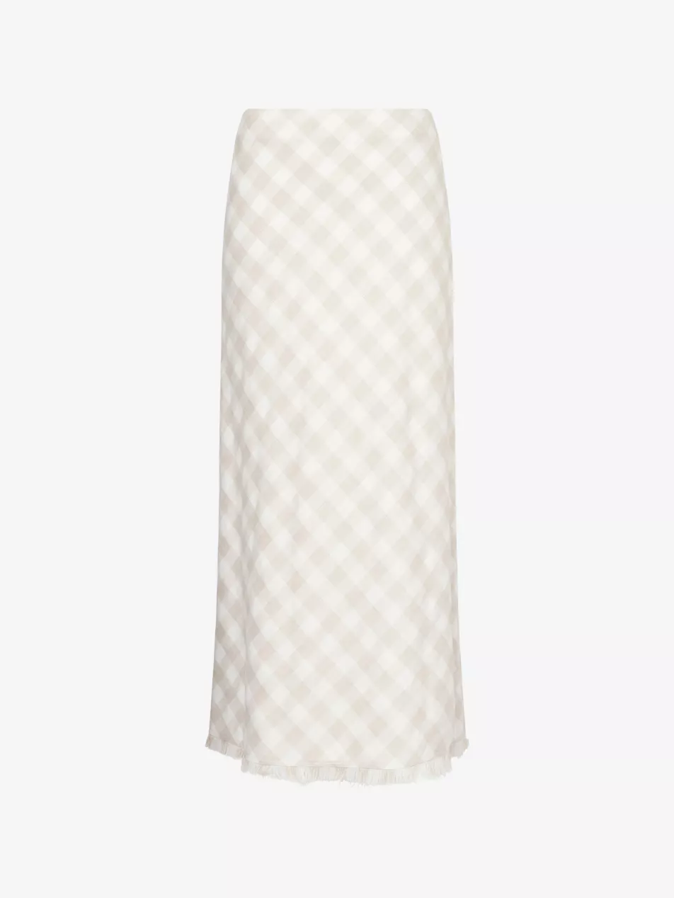 Noelle gingham toughwoven Midi skirt